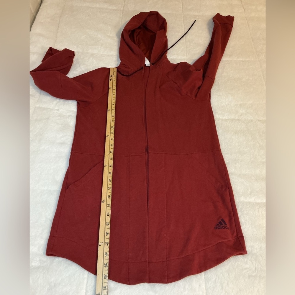 Red Hooded Longline Jacket - Picture 7 of 7